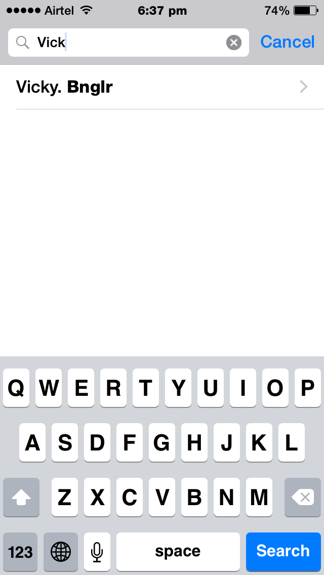 iPhone Contact on WhatsApp