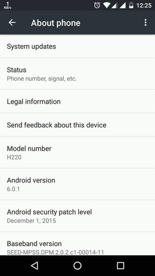 Android 6.0.1 About