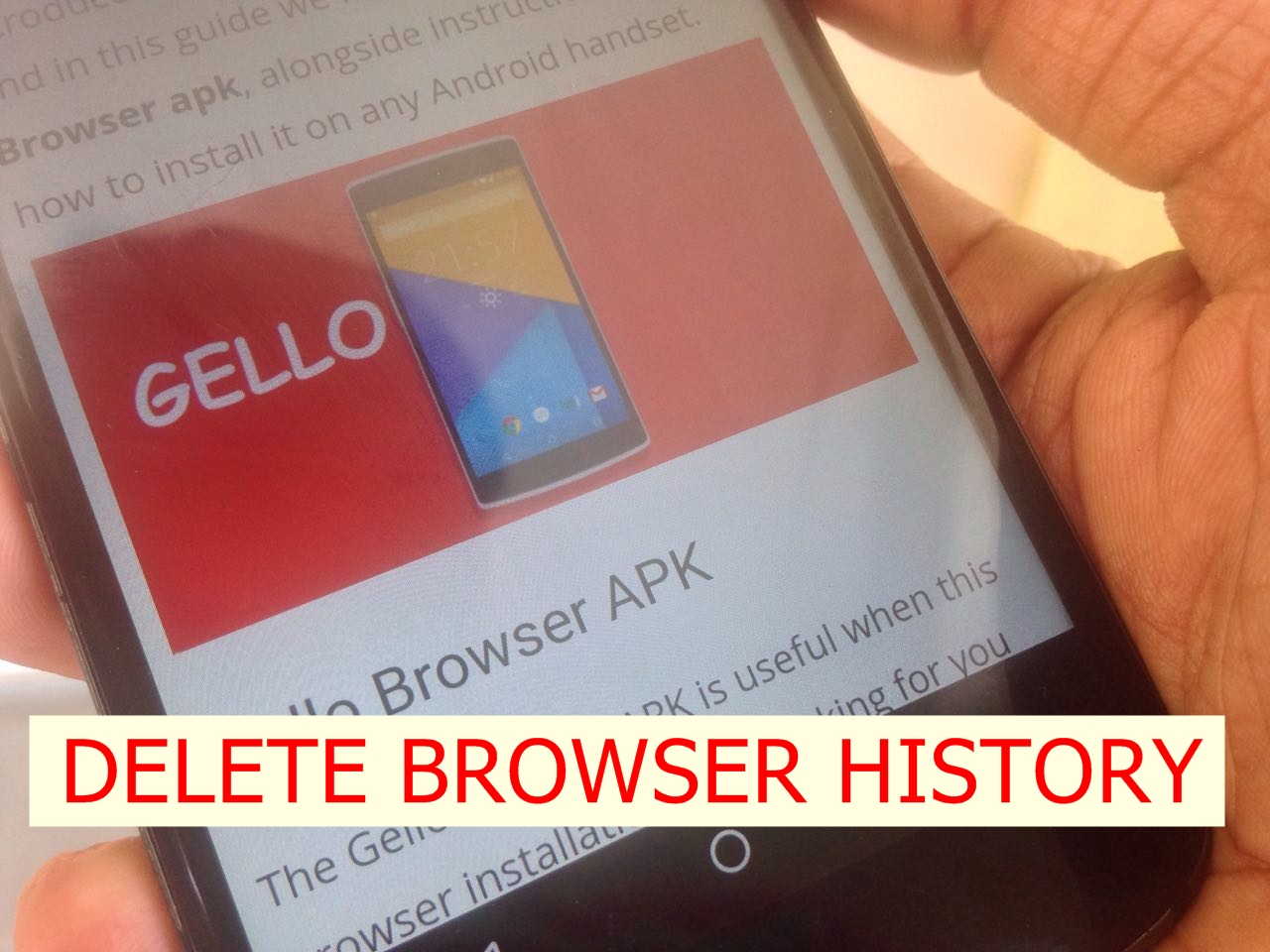 Delete Gello Browser history