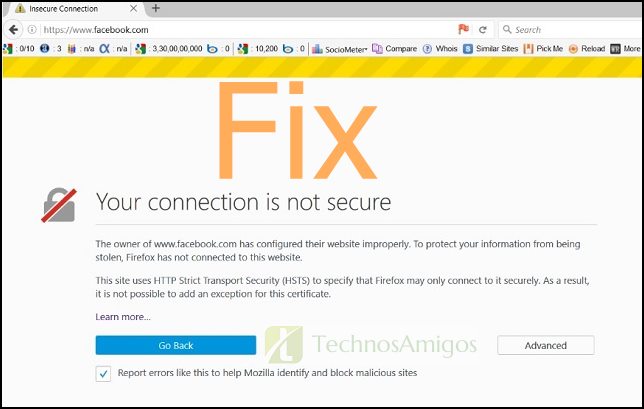 Fix Your connection is not secure Firefox Error