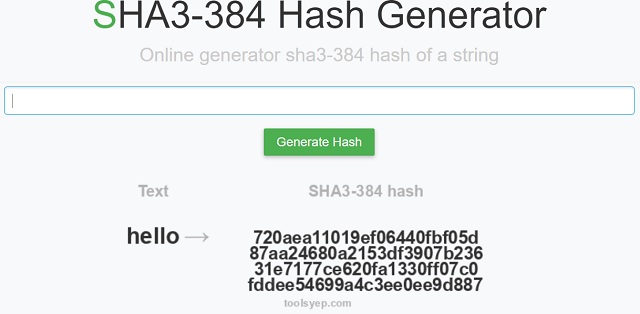 SHA 384 Hash Generator