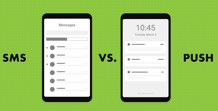text messages vs push notifications